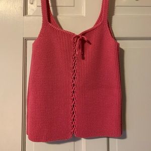 Ralph Lauren Pink Lace Back Sweater Tank